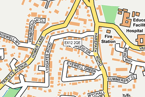 EX12 2QE map - OS OpenMap – Local (Ordnance Survey)