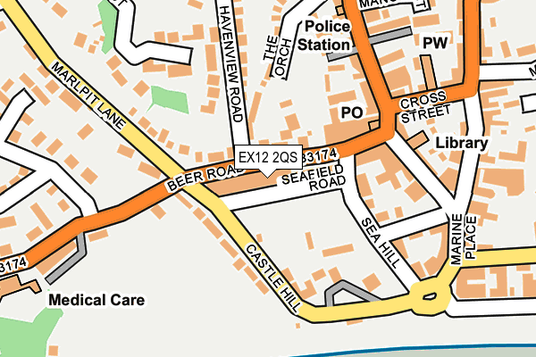 EX12 2QS map - OS OpenMap – Local (Ordnance Survey)
