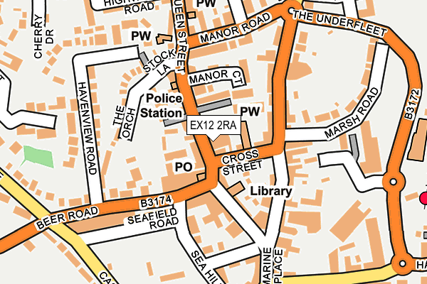 EX12 2RA map - OS OpenMap – Local (Ordnance Survey)