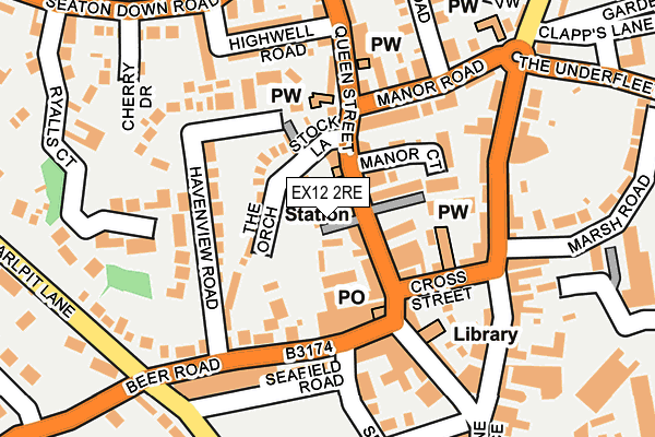 EX12 2RE map - OS OpenMap – Local (Ordnance Survey)