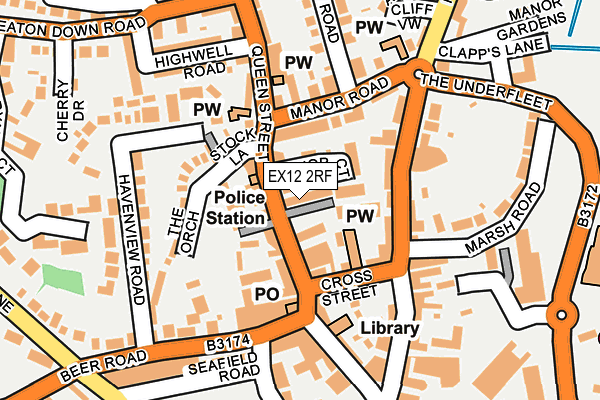 EX12 2RF map - OS OpenMap – Local (Ordnance Survey)