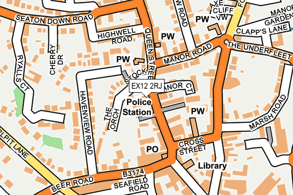 EX12 2RJ map - OS OpenMap – Local (Ordnance Survey)