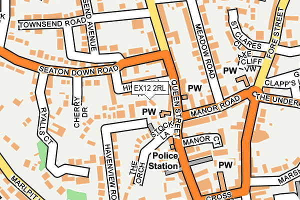 EX12 2RL map - OS OpenMap – Local (Ordnance Survey)