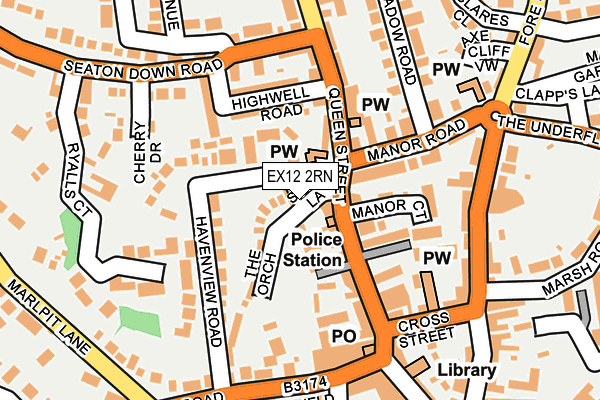 EX12 2RN map - OS OpenMap – Local (Ordnance Survey)