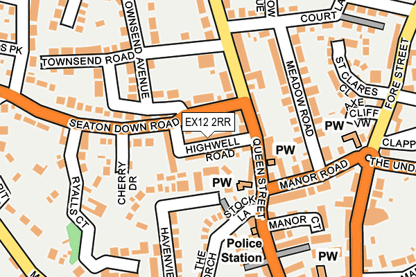 EX12 2RR map - OS OpenMap – Local (Ordnance Survey)