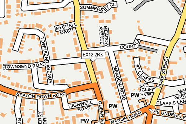 EX12 2RX map - OS OpenMap – Local (Ordnance Survey)