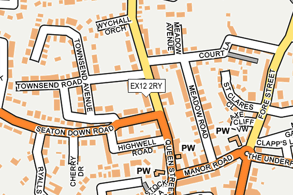 EX12 2RY map - OS OpenMap – Local (Ordnance Survey)