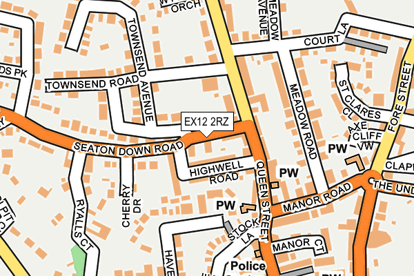EX12 2RZ map - OS OpenMap – Local (Ordnance Survey)