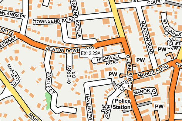 EX12 2SA map - OS OpenMap – Local (Ordnance Survey)