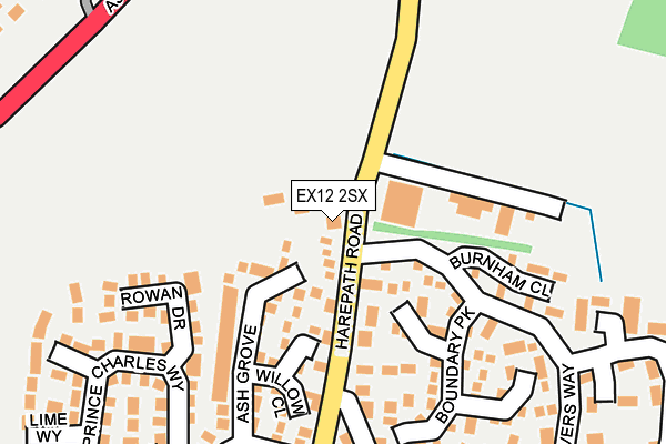 EX12 2SX map - OS OpenMap – Local (Ordnance Survey)