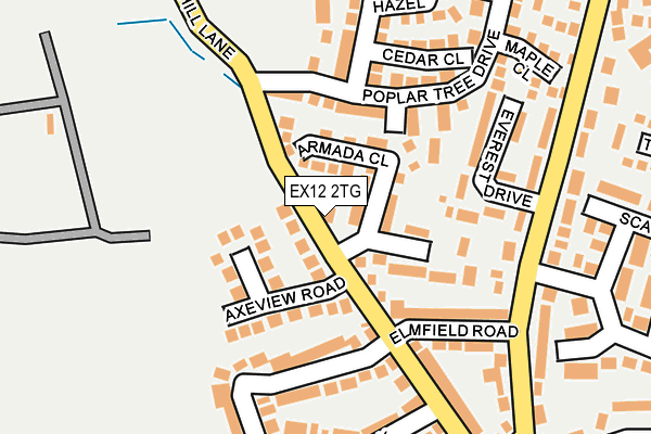 EX12 2TG map - OS OpenMap – Local (Ordnance Survey)