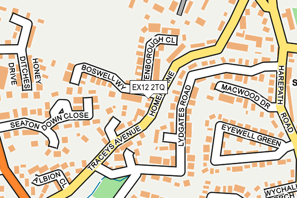 EX12 2TQ map - OS OpenMap – Local (Ordnance Survey)
