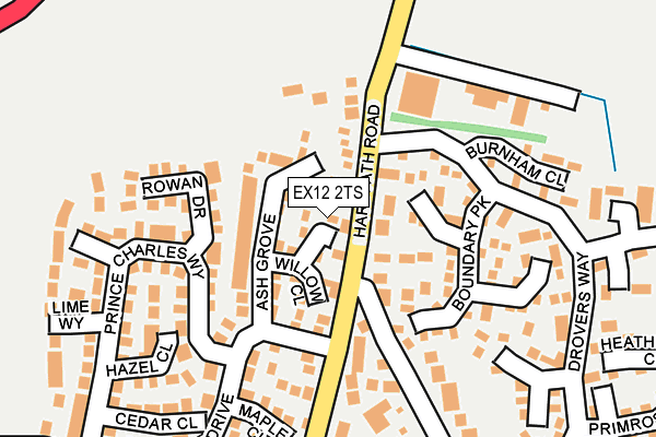 EX12 2TS map - OS OpenMap – Local (Ordnance Survey)