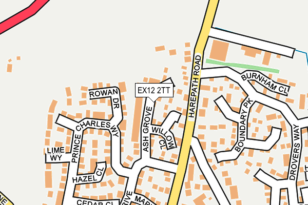 EX12 2TT map - OS OpenMap – Local (Ordnance Survey)