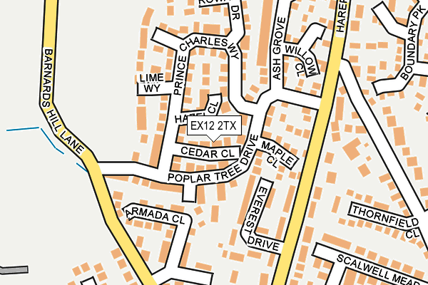 EX12 2TX map - OS OpenMap – Local (Ordnance Survey)