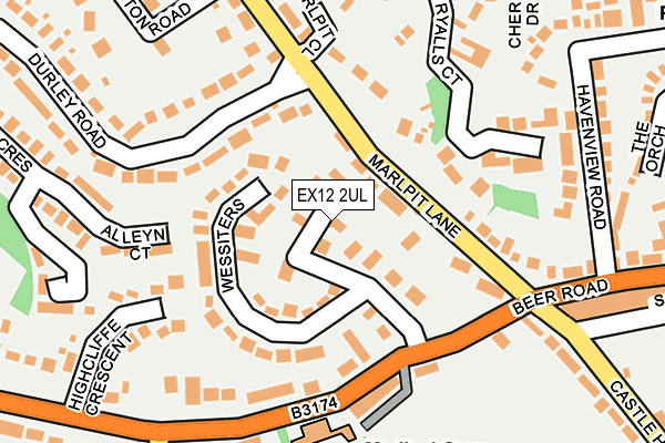 EX12 2UL map - OS OpenMap – Local (Ordnance Survey)