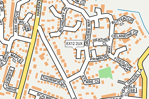 EX12 2UX map - OS OpenMap – Local (Ordnance Survey)