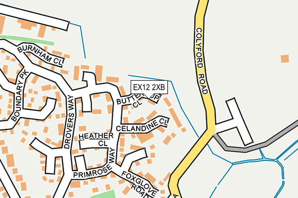 EX12 2XB map - OS OpenMap – Local (Ordnance Survey)