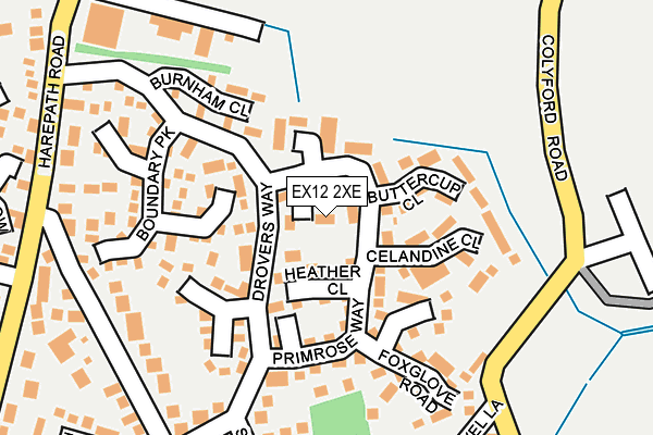 EX12 2XE map - OS OpenMap – Local (Ordnance Survey)