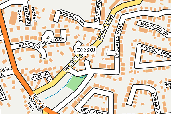EX12 2XU map - OS OpenMap – Local (Ordnance Survey)