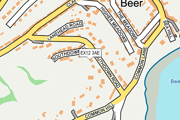 EX12 3AE map - OS OpenMap – Local (Ordnance Survey)