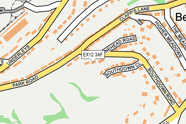 EX12 3AF map - OS OpenMap – Local (Ordnance Survey)
