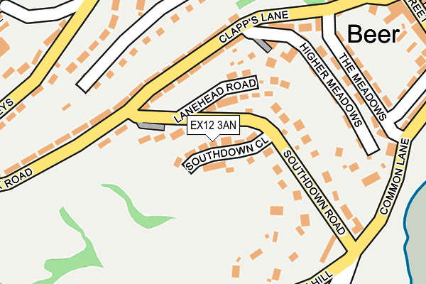 EX12 3AN map - OS OpenMap – Local (Ordnance Survey)