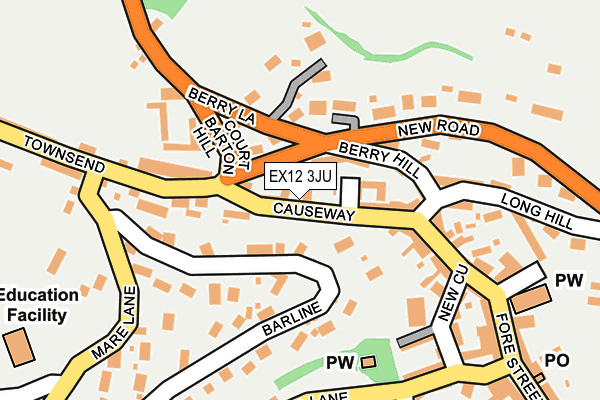 EX12 3JU map - OS OpenMap – Local (Ordnance Survey)