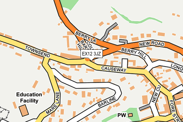 EX12 3JZ map - OS OpenMap – Local (Ordnance Survey)