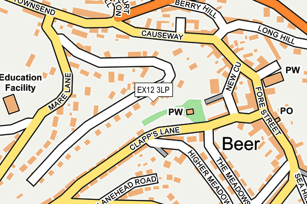EX12 3LP map - OS OpenMap – Local (Ordnance Survey)