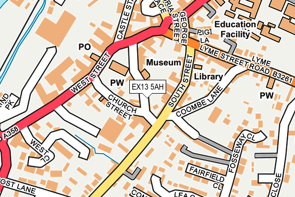 EX13 5AH map - OS OpenMap – Local (Ordnance Survey)