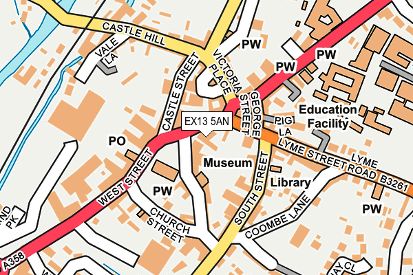 EX13 5AN map - OS OpenMap – Local (Ordnance Survey)