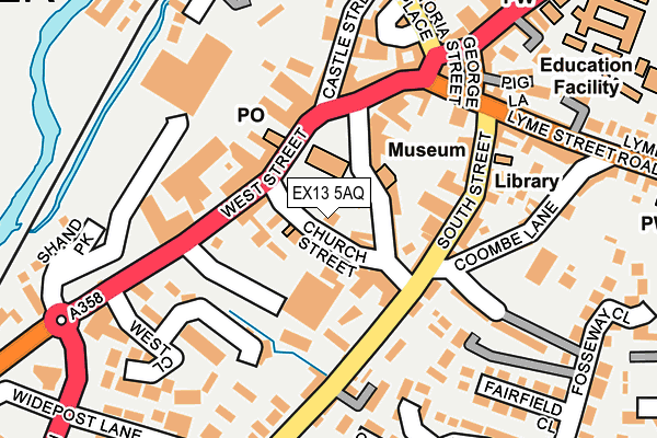 EX13 5AQ map - OS OpenMap – Local (Ordnance Survey)
