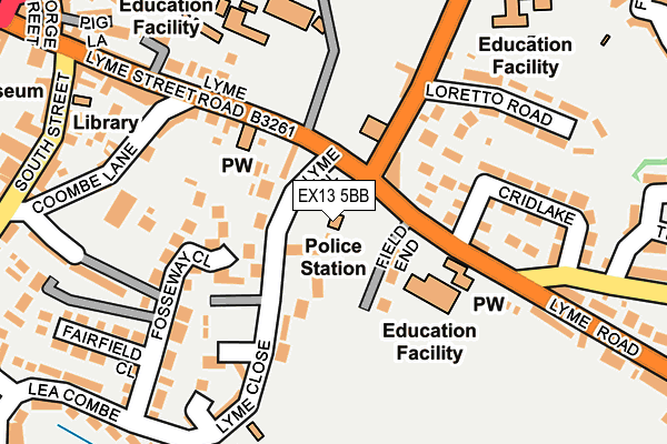 EX13 5BB map - OS OpenMap – Local (Ordnance Survey)