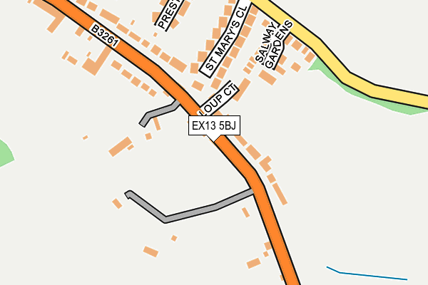 EX13 5BJ map - OS OpenMap – Local (Ordnance Survey)