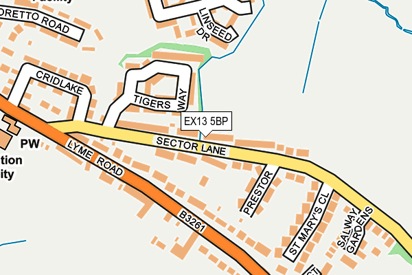EX13 5BP map - OS OpenMap – Local (Ordnance Survey)
