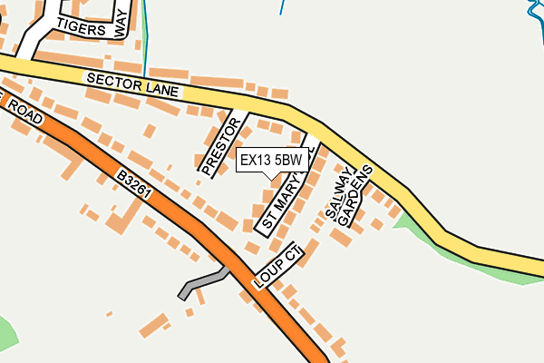 EX13 5BW map - OS OpenMap – Local (Ordnance Survey)