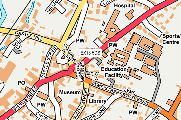 EX13 5DS map - OS OpenMap – Local (Ordnance Survey)