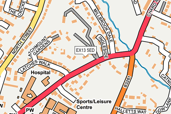 EX13 5ED map - OS OpenMap – Local (Ordnance Survey)