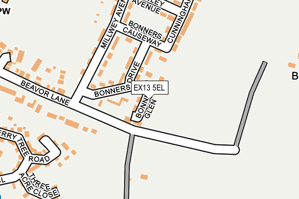 EX13 5EL map - OS OpenMap – Local (Ordnance Survey)