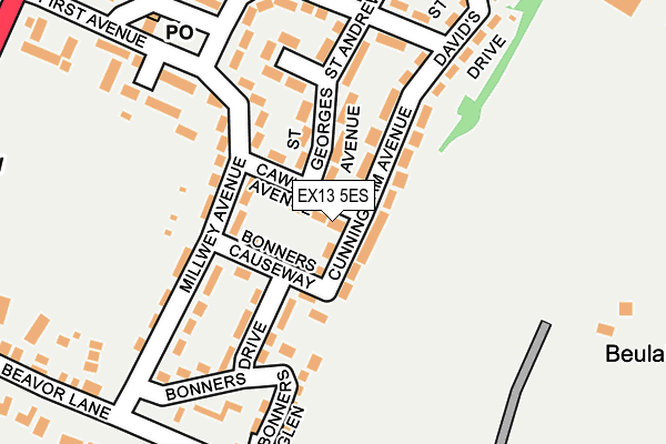 EX13 5ES map - OS OpenMap – Local (Ordnance Survey)