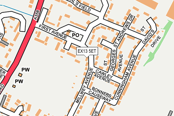 EX13 5ET map - OS OpenMap – Local (Ordnance Survey)