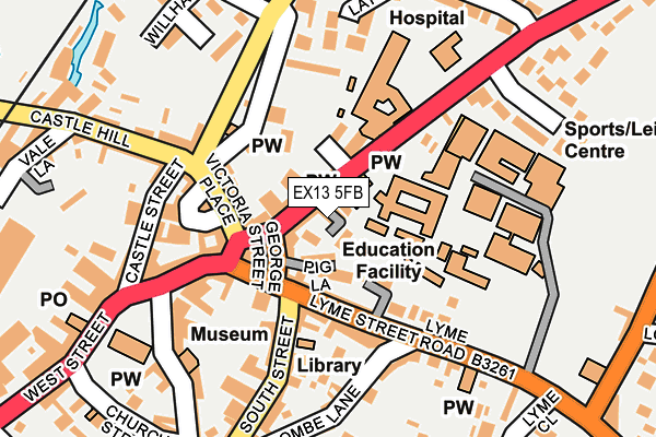 EX13 5FB map - OS OpenMap – Local (Ordnance Survey)