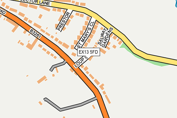 EX13 5FD map - OS OpenMap – Local (Ordnance Survey)