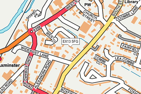 EX13 5FG map - OS OpenMap – Local (Ordnance Survey)
