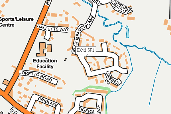 EX13 5FJ map - OS OpenMap – Local (Ordnance Survey)