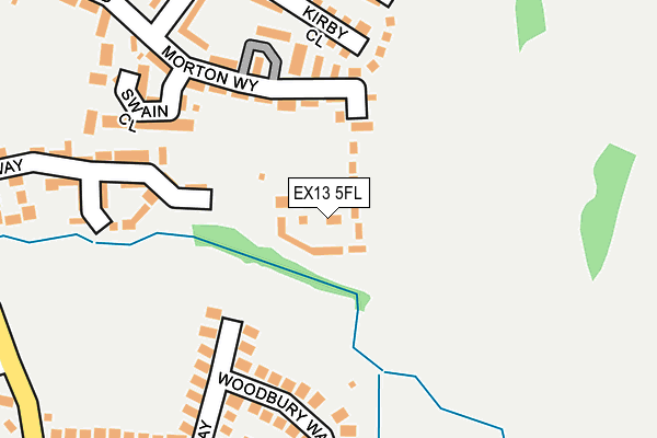 EX13 5FL map - OS OpenMap – Local (Ordnance Survey)
