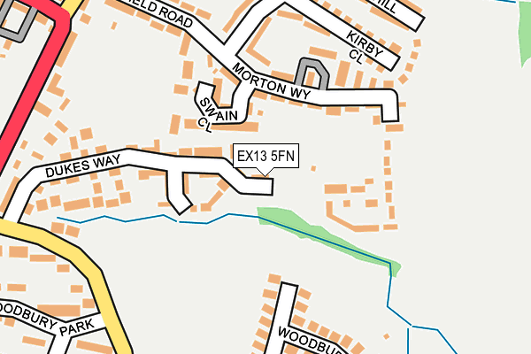 EX13 5FN map - OS OpenMap – Local (Ordnance Survey)