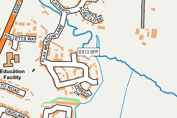 EX13 5FP map - OS OpenMap – Local (Ordnance Survey)