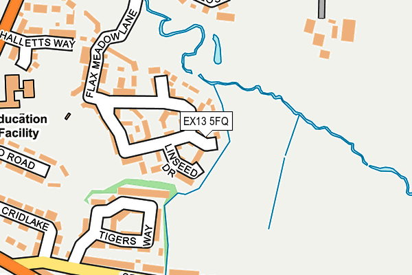 EX13 5FQ map - OS OpenMap – Local (Ordnance Survey)